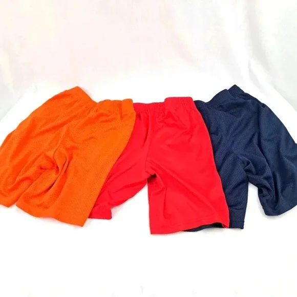Lot of 3 Boys Champion Athletic Shorts - sz M - Orange Red Navy Blue - Picture 2 of 3